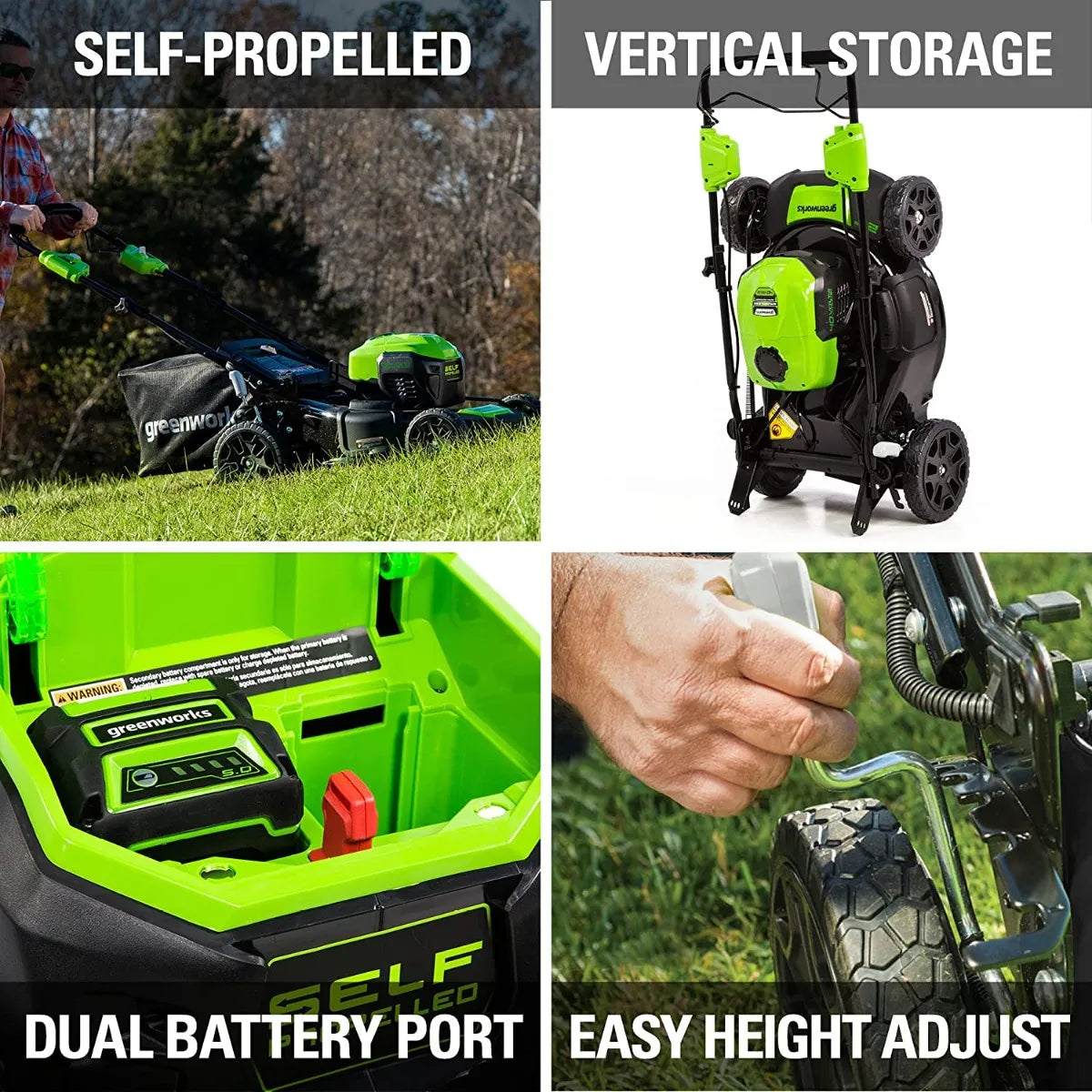 40V 21" Self-Propelled Mower & 450CFM Axial Blower Combo Kit w/ 5.0Ah USB Battery & Charger
