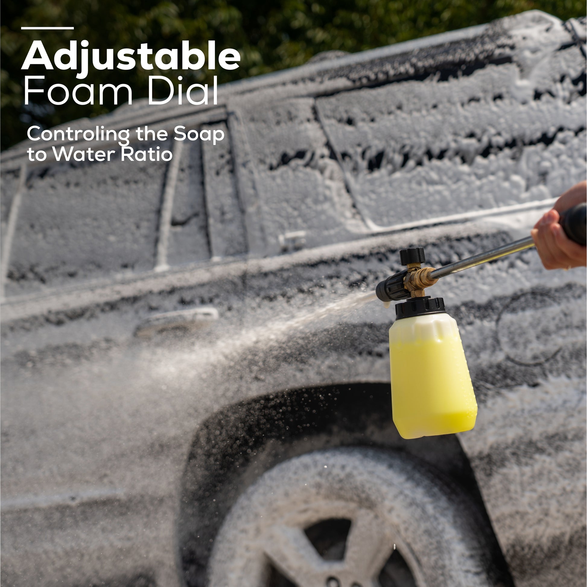 Foam Gun Car Wash Foam Sprayer Soap Foam Blaster, Adjustable Ratio Dial  Foam Cannon for Cleaning with Quick Connector to Any Garden Hose (with Wash
