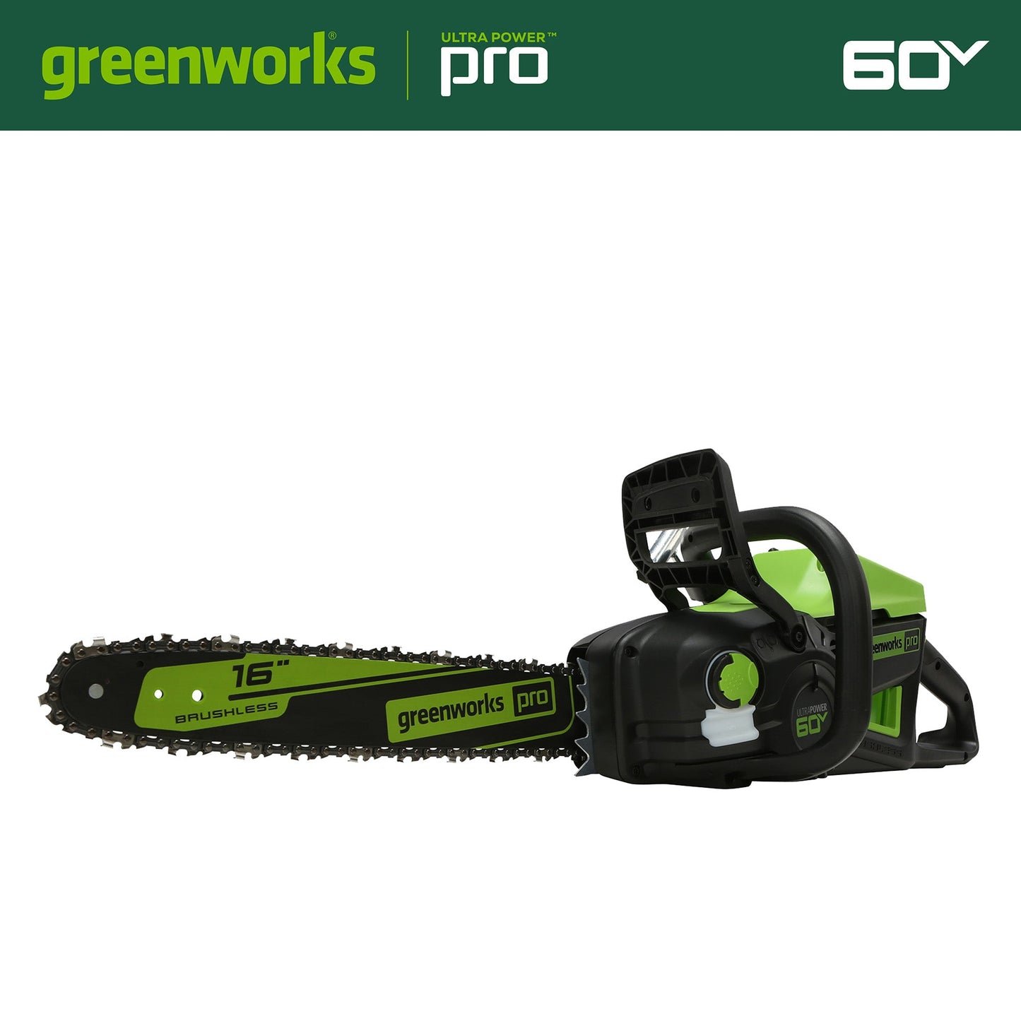 60V 16" Cordless Battery Chainsaw Combo Kit w/ 2.5Ah Battery & Charger & 16" Replacement Chain