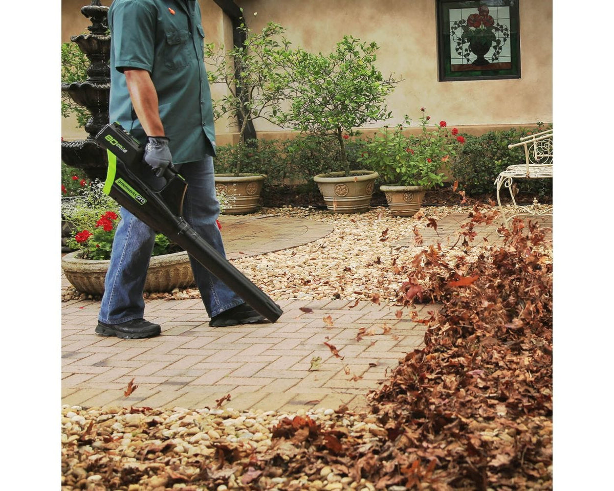 80V Cordless 500 CFM Brushless Leaf Blower | Greenworks Pro