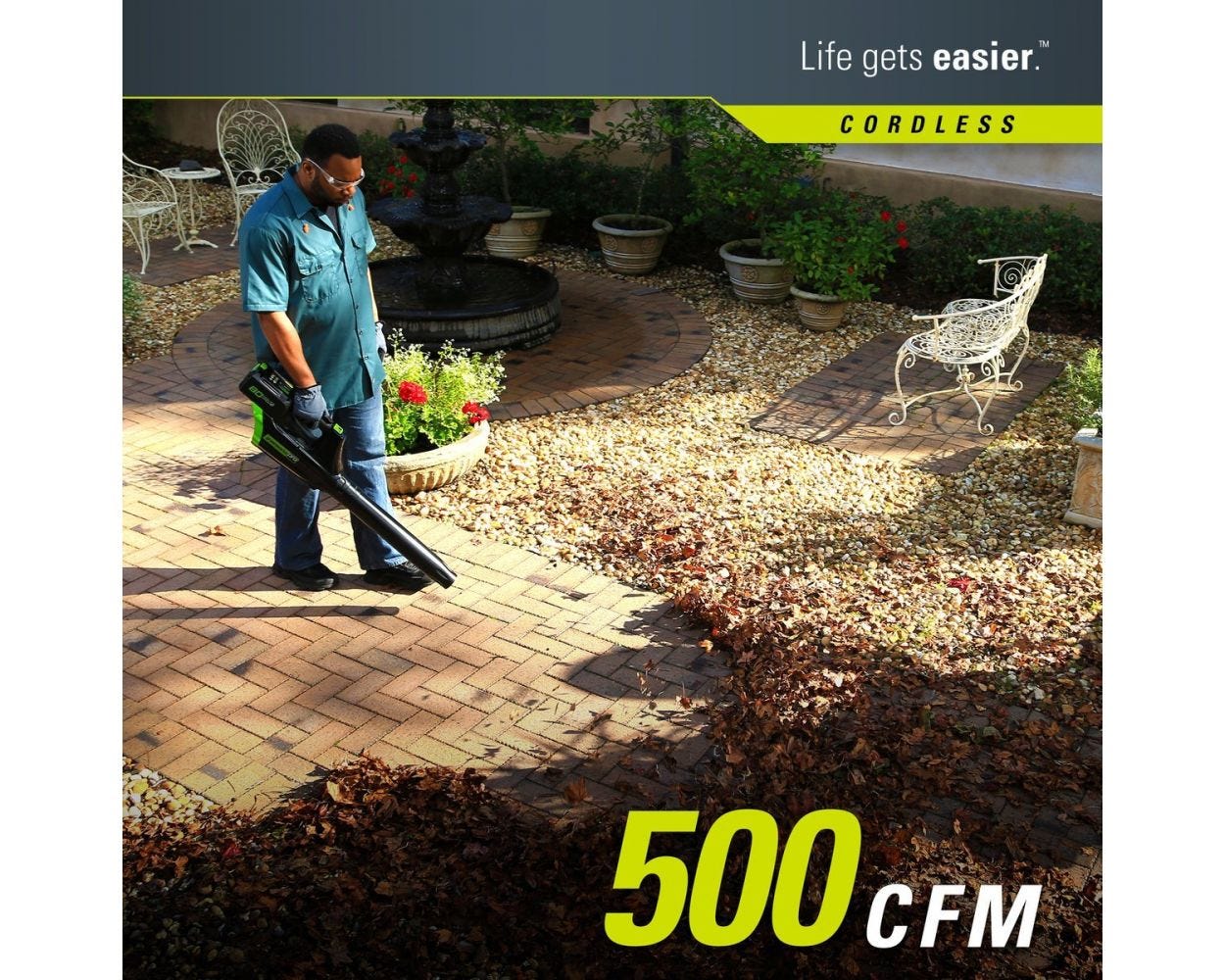 80V Cordless 500 CFM Brushless Leaf Blower | Greenworks Pro