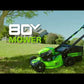 80V 21" Cordless Battery Push Lawn Mower w/ Two (2) 2.5Ah Batteries & Rapid Charger
