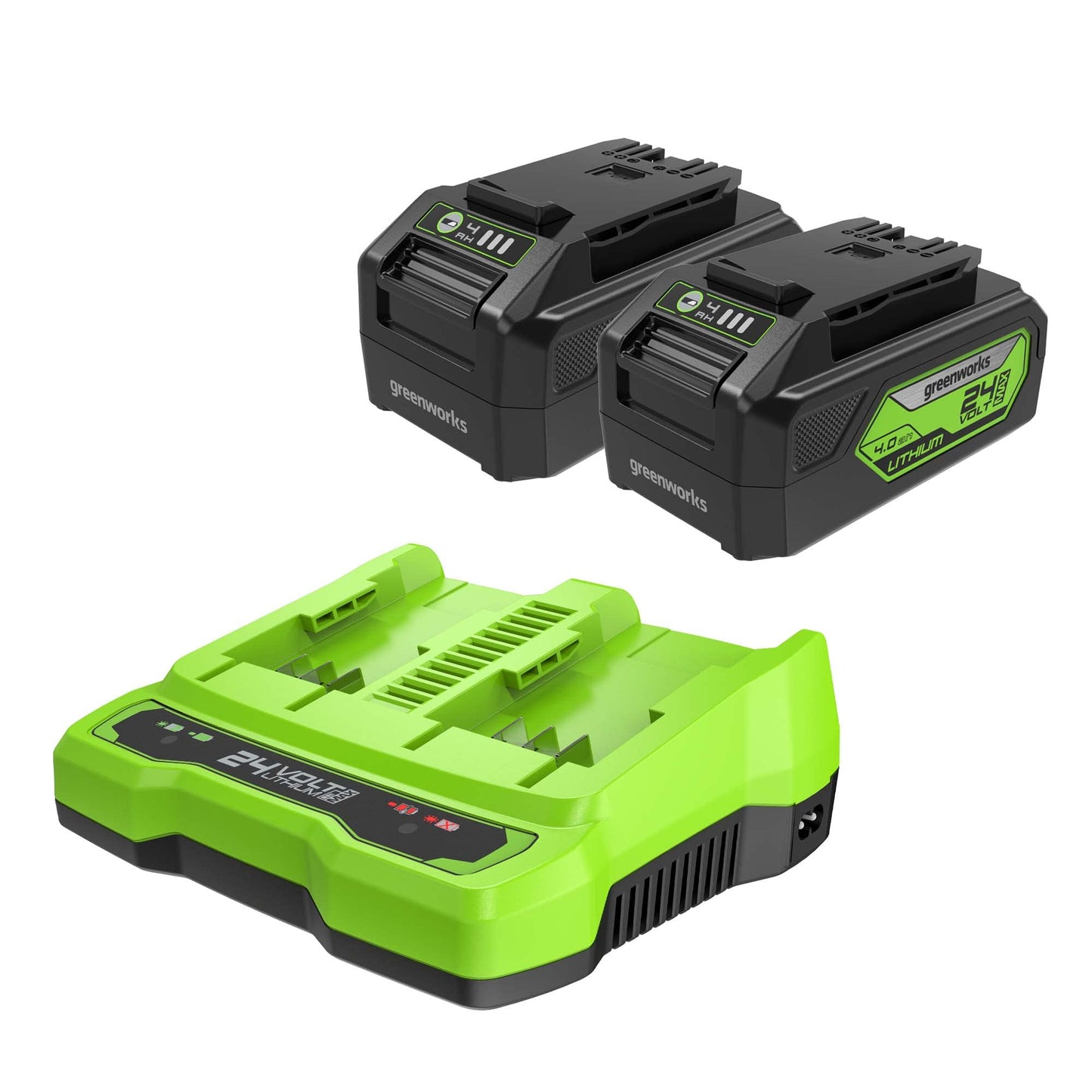 24V 4.0Ah USB Battery (2-Pack) Starter Kit & Dual Port Rapid Charger