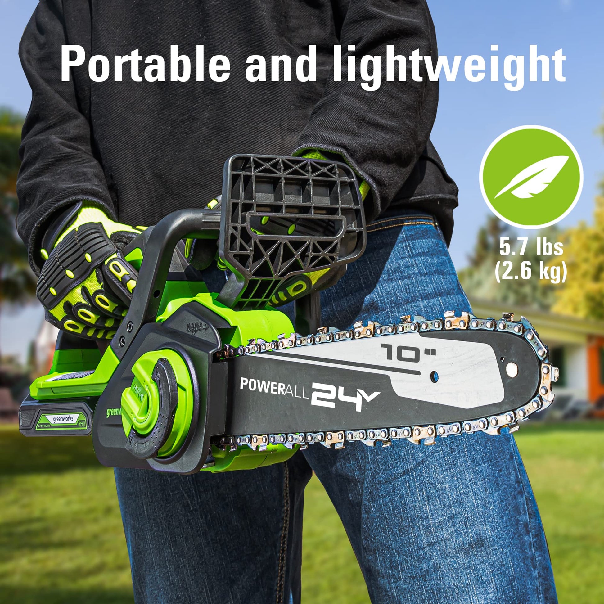 24V 10 Chainsaw, USB Battery, & Charger