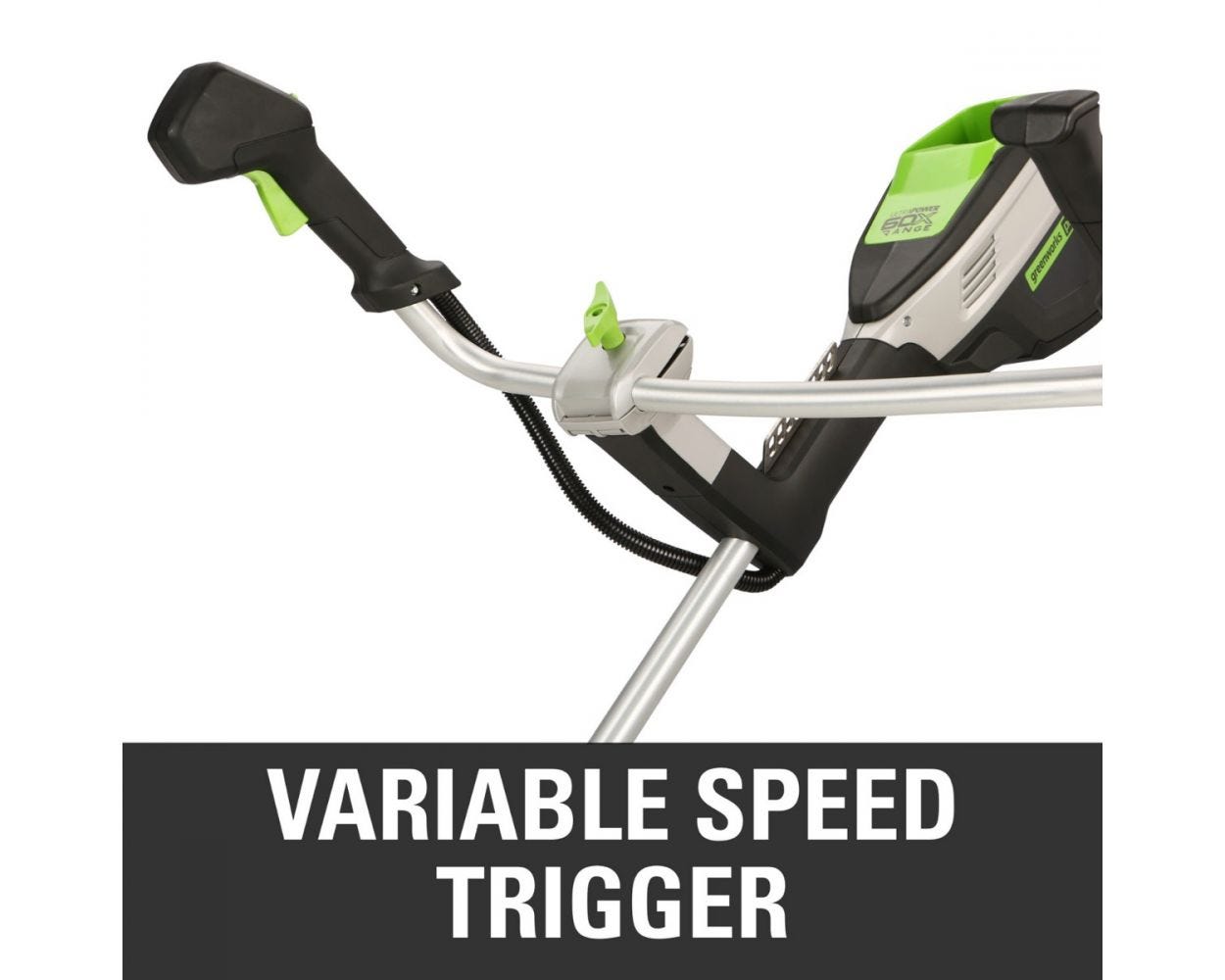 Greenworks X-Range 16 in. 60-Volt Battery Cordless Brushless Bike Handle String Trimmer (Tool-Only)